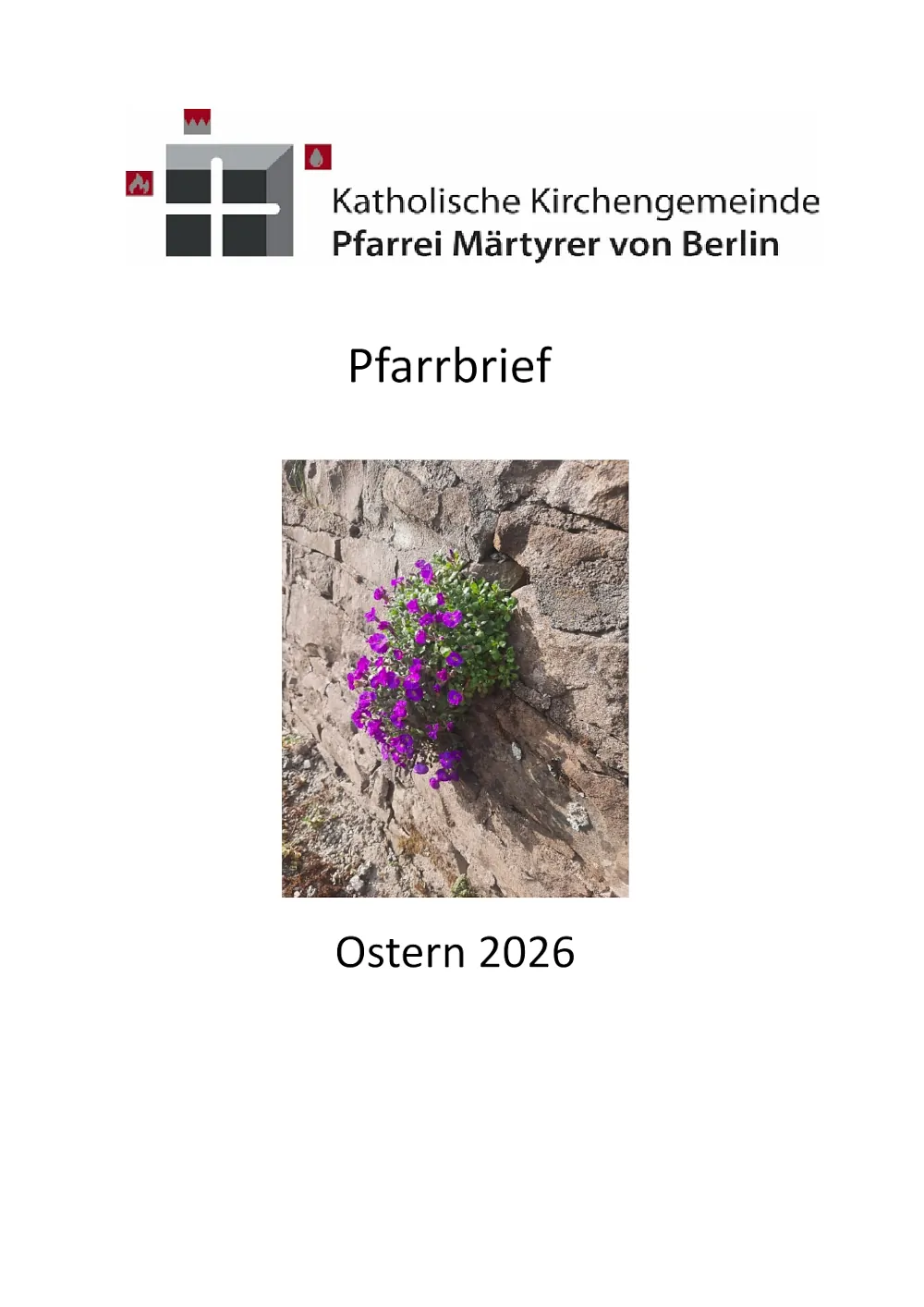 Titelblatt vom Pfarrbrief Dezember 2025 - Januar 2026