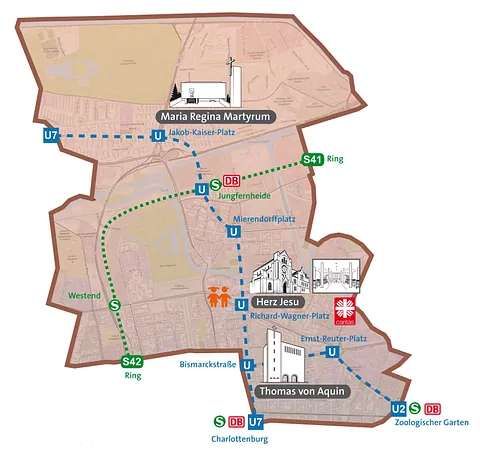 Lageplan der Pfarrei