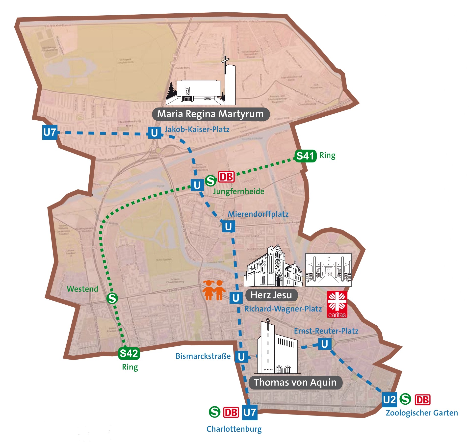 Lageplan der Pfarrei